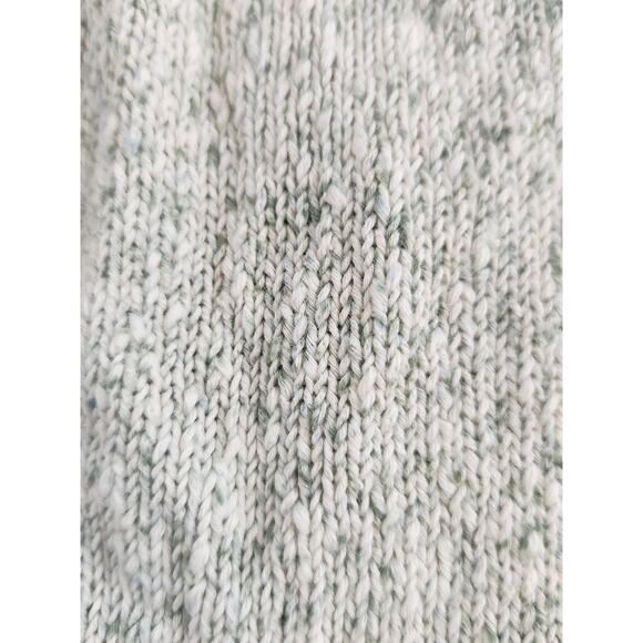 Pure J JIll cotton cardigan green cream knit open front sz small petite - Picture 10 of 14